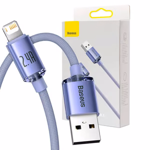 Baseus Crystal Shine cable USB to Lightning, 2.4A, 2m (lilla)