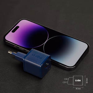 SBS TETRGAN1C20B 20W GaN Wall Laadija koos Power Delivery - sinine