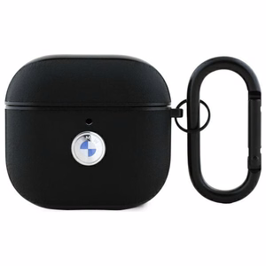 BMW BMA4SSLBK AirPods 4 cover must/must Geniune Leather hõbedane Logo