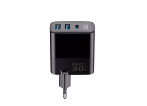 Havit UCLE001 EU - GaN kolme pordiga laadija 30 W, must