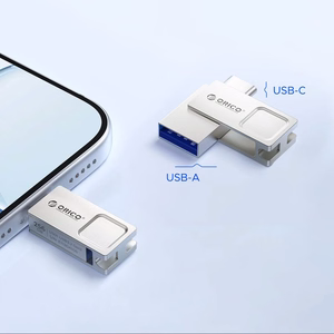 Orico U301 USB-mälupulk, 128 GB, USB-A/USB-C, USB 3.2 Gen 1, hõbedane
