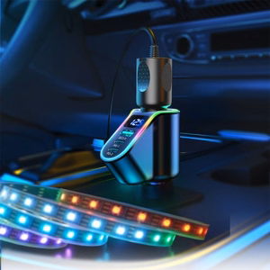 Autolaadija Joyroom „JR-CL21" must 150W (2xPD / 1xUSB / lisaport / LED)