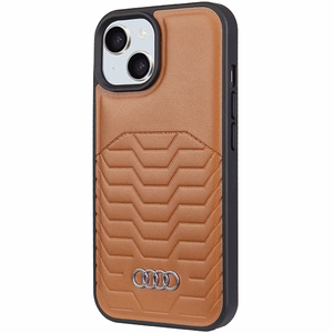 Audi Synthetic Leather Ümbris with MagSafe jaoks iPhone 15 Plus / 14 Plus - Brown