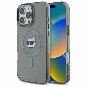 Karl Lagerfeld IML Metal Choupette Head MagSafe iPhone 16 Pro Ümbris - must