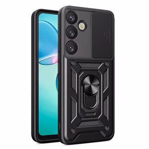 Hybrid Armor Camshield with Camera Cover and Metal Ring jaoks Samsung Galaxy S25+ - must