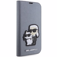 Karl Lagerfeld KLBKP14XSANKCPG iPhone 14 Pro Max 6.7" bookcase hõbedane/hõbedane Saffiano Karl & Choupette