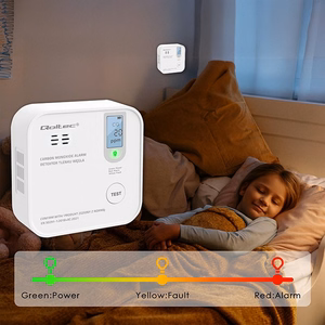 Qoltec 52577 Juhtmevaba vingugaasi (CO) andur akuga | anduri tööiga 10 aastat | alarm 85dB | LED
