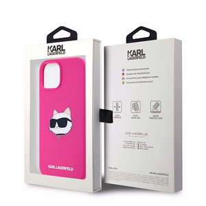 Karl Lagerfeld Silicone Choupette Head MagSafe Ümbris jaoks iPhone 15 Plus / 14 Plus - roosa