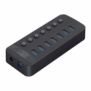 Orico CT2U3-7AB 7x USB-A 3.0 jaotur lülititega - must