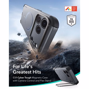 ESR Cyber Tough MagSafe ümbris alusega iPhone 18 Pro Max / 17 Pro Max jaoks, hall