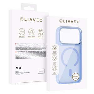 Liavec Cloudy ümbris metallist kaameraraamiga mudelile iPhone 18 Pro Max/17 Pro Max, helesinine (kaamera juhtnupp)