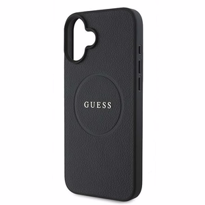Чехол Guess Grained Gold Ring MagSafe для iPhone 16 Plus - чёрный