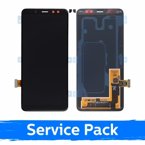 LCD ekraan ühilduv Samsung A530 2018 A8 must (Service Pack)