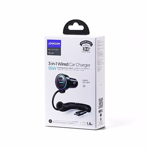 Car laadija Joyroom JR-CL07 3-in-1 USB/Type-C 55W + Type-C 1.5m must