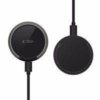 Tech-Protect QI15W-A33 Induktiivne Laadija koos MagSafe and Alus koos USB-A / USB-C Kaabel - must