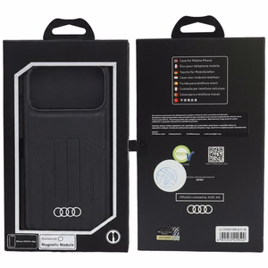 Audi kunstnahast ümbris seadmele iPhone 18 Pro Max / 17 Pro Max, MagSafe-ühilduv – must
