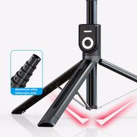 Selfie Stick - with detachable bluetooth remote control and tripod - P81 1,6 metres BLACK