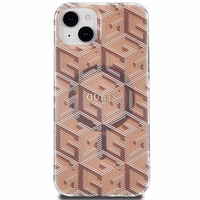 GUESS ümbris jaoks IPHONE 15 compatible with MagSafe GUHMP15SHGCUSTGW (IML GCUBE) brown