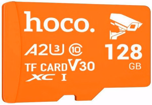 Mälukaart microSD 128 GB, klass 10, UH-1, U3, V30, A2, Hoco, oranž