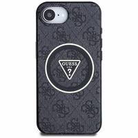 Guess IML Metal Glitter 4G Circle Triangle MagSafe Ümbris jaoks iPhone 16e - Must