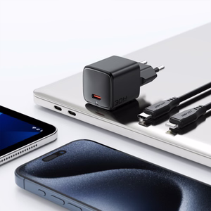 Acefast A118 30W GaN USB-C сетевое зарядное устройство с кабелем 1.2m USB-C на Lightning - черный