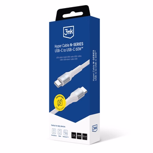 3mk Hyper Kaabel 3mk Hyper Kaabel N-SERIES USB-C / USB-C 1m 20V/3A 60W / valge
