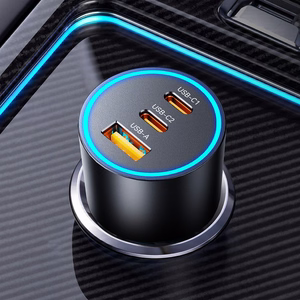 Orico HyperDrive 165W USB-A + 2x USB-C autolaadija - must