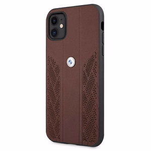 BMW Leather Curve perforeeritud ümbris iPhone 11 / Xr jaoks - punane