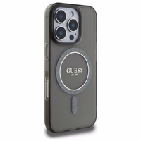 Guess IML Glitter Circle MagSafe ümbris jaoks iPhone 16 Pro Max - must