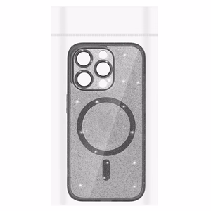 Glitter Magsafe Case for Iphone 14 Pro black clear