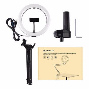 Desktop arm alus Puluz with 26cm LED Vlogging Ring PKT3090B