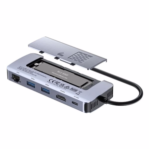 UNITEK aktiivne USB-C jaotur 10Gbps, M.2, HDMI, PD 100W