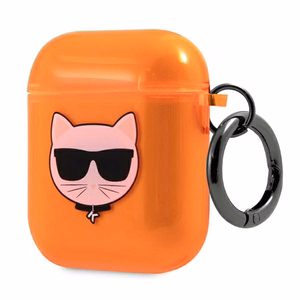 Karl Lagerfeld Choupette ümbris AirPods 1/2 jaoks - oranž