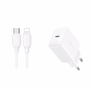 Laadija Joyroom JR-TCF20 20W USB-C + USB-C to Lightning kaabel 1.0m valge