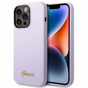 Guess GUHCP14LSLSMU iPhone 14 Pro 6.1" lilla/lilla hard ümbris Silicone Vintage kuldne Logo