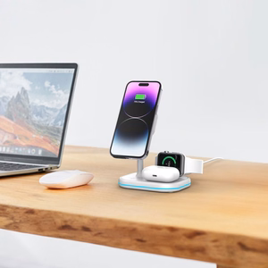Tech-Protect QI15W-A27 3-in-1 induktiivne laadija koos MagSafe alus jaoks smartphone / Apple Watch / AirPods - valge