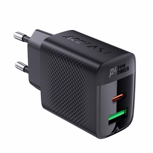 Acefast A78 Laadija Network GaN USB-A / USB-C PD 20W - must