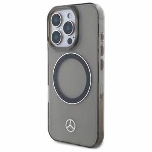 Mercedes hõbedane Ring MagSafe iPhone 16 Pro Max Ümbris - must