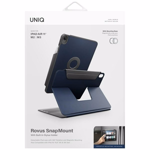 Uniq Rovus Snapmount Magnetic 360 Rotating Detachable ümbris jaoks iPad Air 11" 2024 / 2025 / iPad Air 10.9" 2020 / 2022 - tumesinine