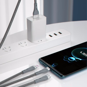 Dudao 3in1 USB kaabel Lightning / microUSB / USB Type C 65W 1.2m hall (L20X)