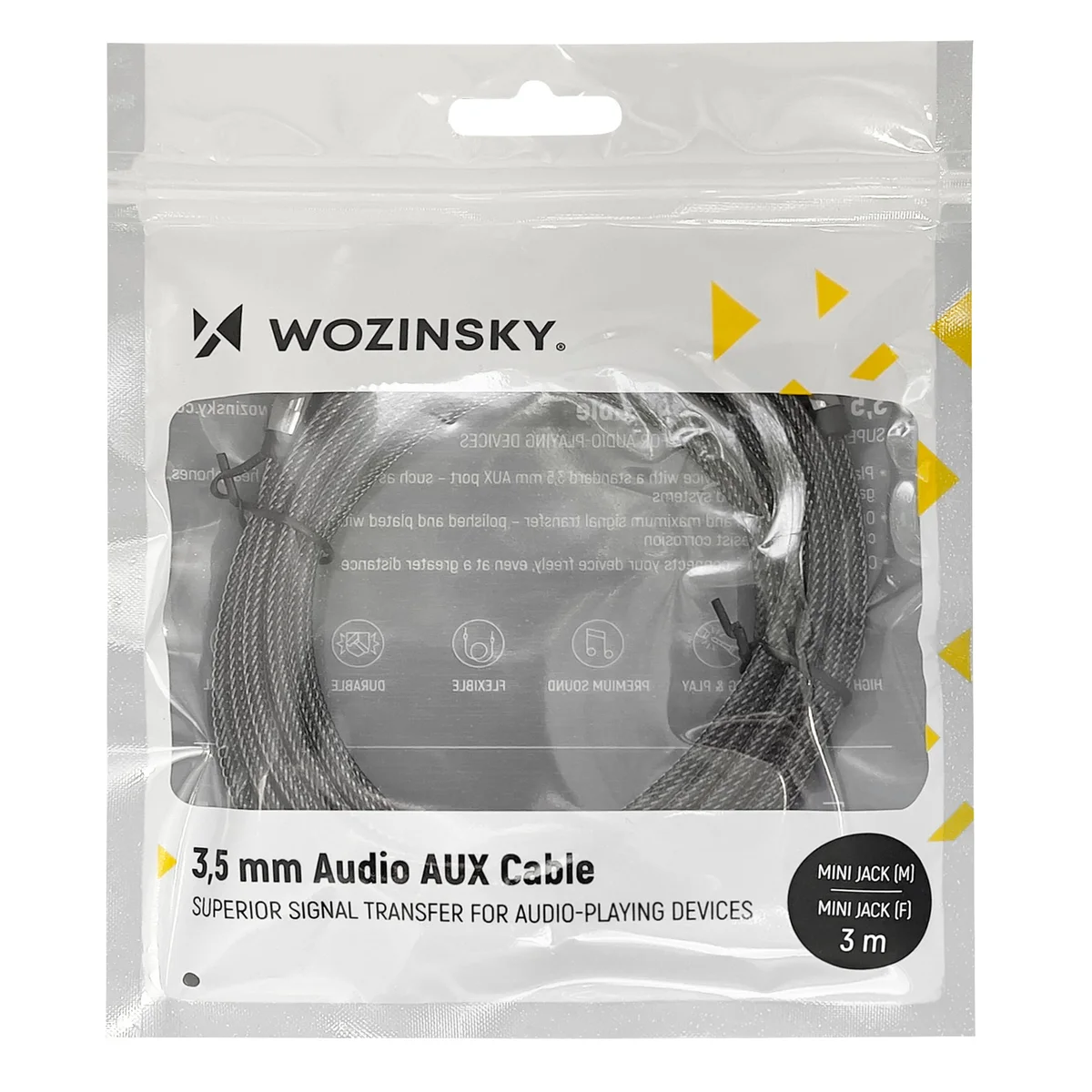Wozinsky AUX mini jack pikenduskaabli pakend