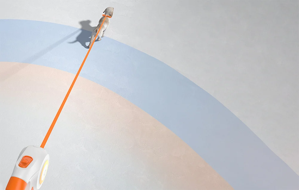 Rojeco automaatne LED-valgustusega koerarihm, 5 m (värv: valge ja oranž)
