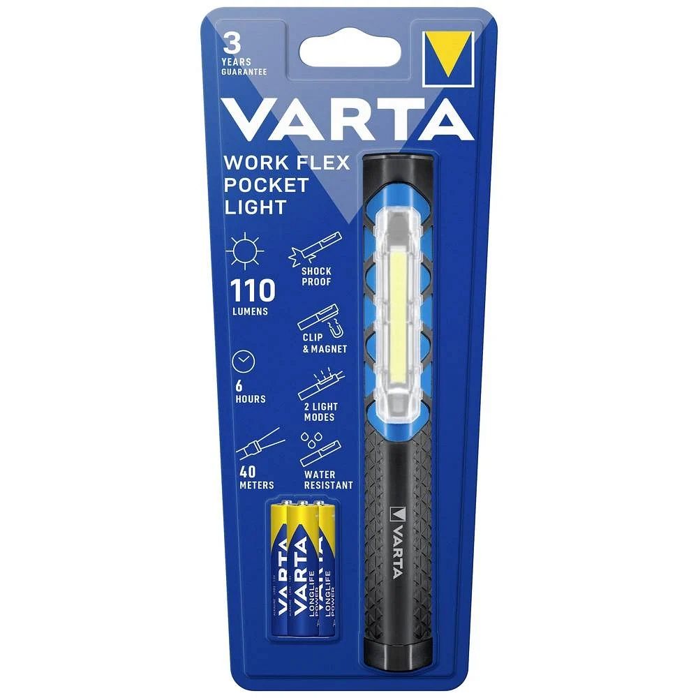 VARTA flashlight LED Pen light 17647 + 3 x batteries R3 (AAA)