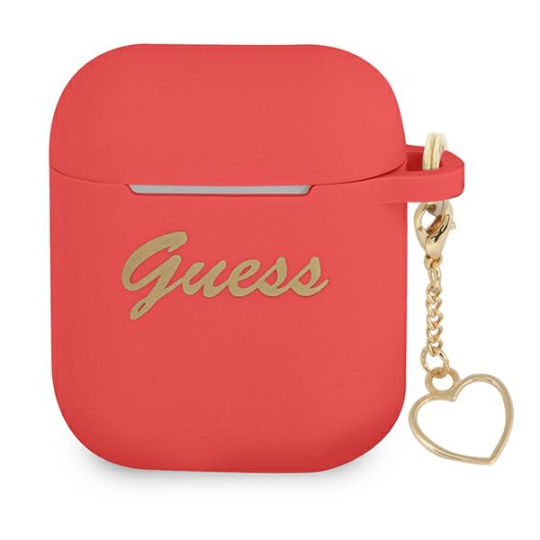 Guess GUA2LSCHSR AirPods kate punane/punane Silikoonist Charm Heart Collection