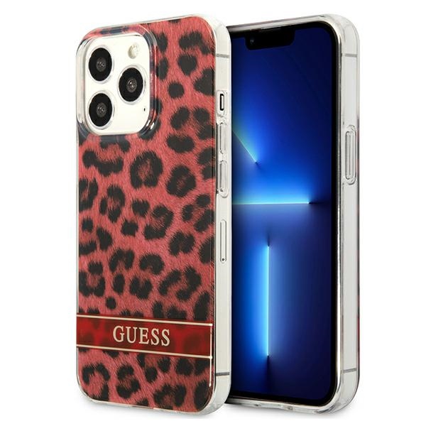 Guess GUHCP13LHSLEOR iPhone 13 Pro / 13 6.1" punane/punane kõvakott Leopard