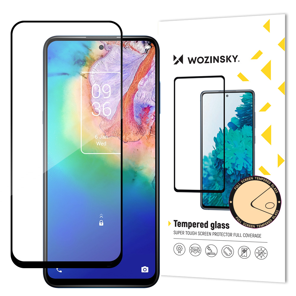 Wozinsky Super Tough Full Glue karastatud klaasist täisekraan koos raamiga, mis on sõbralik TCL 20 5G Black