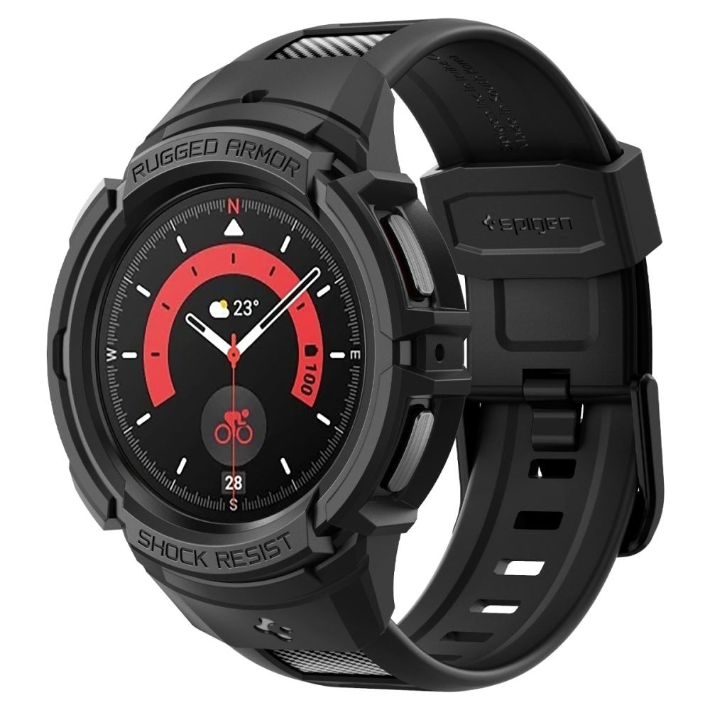 Spigen Rugged Armor Pro ümbris koos rihmaga Samsung Galaxy Watch 5 Pro (45mm) - must