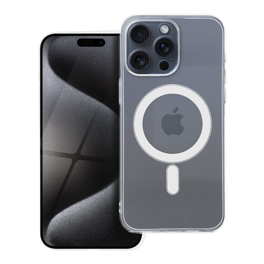 Чехол для iPhone 15 PRO MAX Clear Case 2 mm Mag Cover совместимый с MagSafe (защита камеры) прозрачный