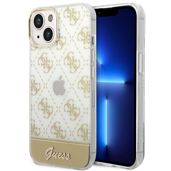 Guess GUHCP14MHG4MHG iPhone 14 Plus 6.7 "kuldne / kuldne hardcase 4G Pattern Script