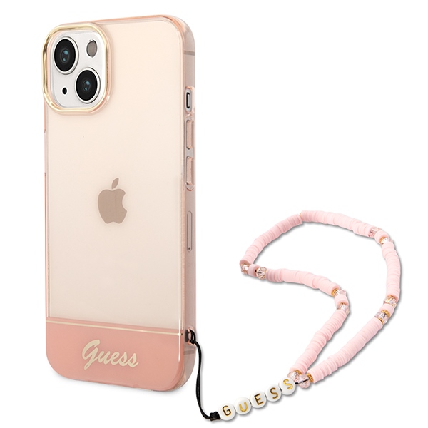 Guess GUHCP14MHGCOHP iPhone 14 Plus 6.7" roosa/roosa hardcase Translucent Pearl Strap